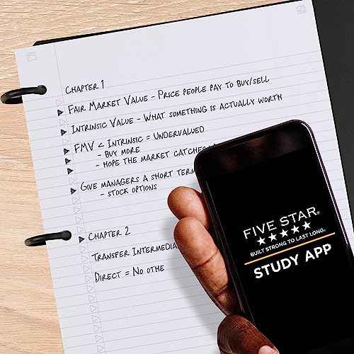 Five Star Flex Refillable Notebook + Study App, College Ruled Paper and 1 Inch TechLock Ring Binder with Pockets, Tabs and Dividers, 200 Sheet Capacity, Pacific Blue (293280AD2)