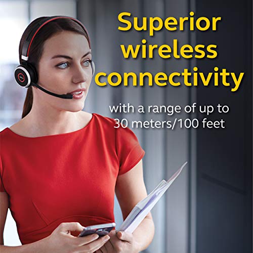 Jabra Evolve 65 MS Wireless Headset, Stereo ? Includes Link 370 USB Adapter ? Bluetooth Headset with Industry-Leading Wireless Performance, Advanced Noise-Cancelling Microphone, All Day Battery
