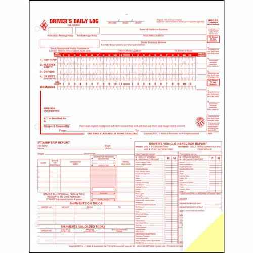 5-in-1 Driver Daily Log 3 Pack, Shrinkwrapped Loose-Leaf Format, 2-Ply Carbonless, 8.5" x 11", 31 Sets of Forms Per Unit, J. J. Keller & Associates, Inc.