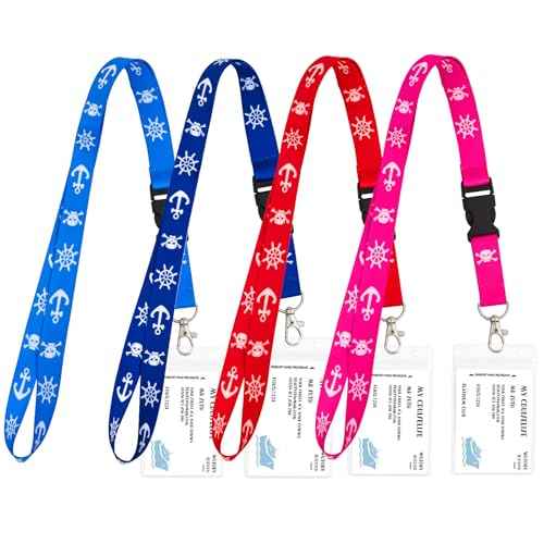 Cruise Lanyards, 4 Pack Waterproof Lanyards with ID Badge Reel Holder, Detachable Buckle for Ship Key Cards, Cruise Ship Essentials