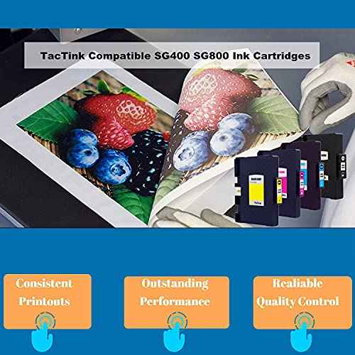 Sawgrass SG400 Ink Cartridges, Sublimation SG400 SG800 Ink Cartridge High Yied Replacement for Sawgrass Virtuoso SG 400 SG 800 Printer (2 Black,1 Cyan,1 Magenta,1 Yellow, 5-Pack)