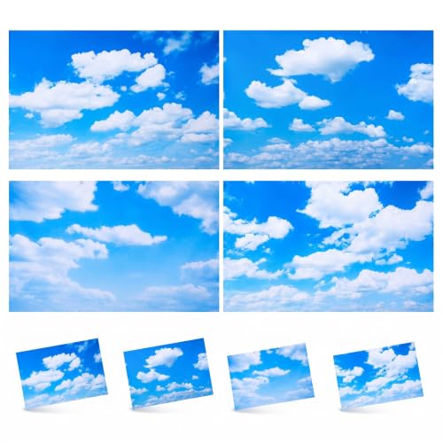 Hortsun Blue Sky Cloud Magnetic Fluorescent Light Covers 4 Pack for Classroom & Office