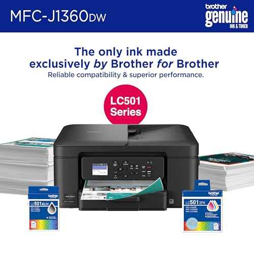 Brother Work Smart 1360 Wireless Color Inkjet All-in-One Printer with Automatic Duplex Printing and 1.8¡± Color Display | Includes Refresh Subscription Trial(1) (MFC-J1360DW) (Uses LC501 Series Inks)