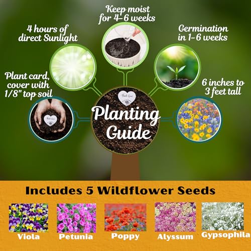 50 Plantable Seed Paper Hearts - Thank You Cards 2.5in x 2in | Handmade Seed Paper Embedded with Wildflower Seeds | Party Favors | Wedding Favor | Small Business Thank You Cards