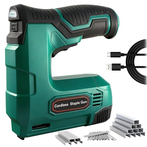 Hi-Spec 4V Cordless USB Staple Gun Kit with Case for Upholstery & DIY