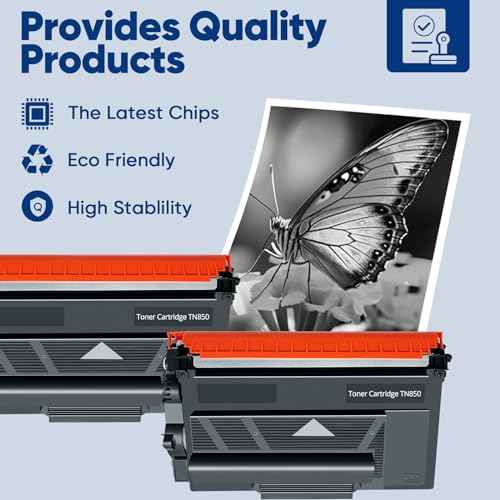 TN850 TN820 High Yield Black Toner Cartridge Replacement for Brother TN-850 TN820 TN880 Compatible with HL-L6200DW HL-L5200DW MFC-L5705DW MFC-L5800DW MFC-L5850DW Printers
