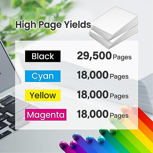 SHIKI Compatible Toner Cartridge for Ricoh/Lanier/Savin MP C3003/C3503/C3004/C3504 Yellow (841814) 18,000 Pages (Yellow)
