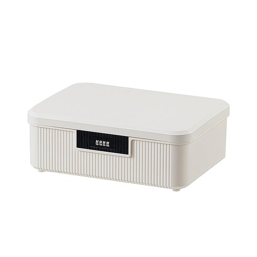 Begino Lockable Storage Container Bin, 4.2 Gallon Capacity Organizer Box with Combination Lock, Heavy Duty Plastic Trunk, Usable As Item Organizer Or Office File Storage(White)