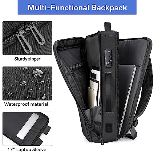 VGOAL Travel Laptop Backpack, Laptop Bookbag College Backpack Durable Water Proof with USB Charging Port for Men Women (FG6317-B)