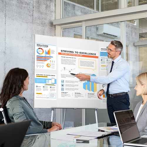 2 Pack 36" x 48" Trifold Poster Board for Presentation, White Corrugated Cardboard Large Tri Fold Poster Board for Science Fair, Office & School Projects, Photo Displays, Exhibitions Event