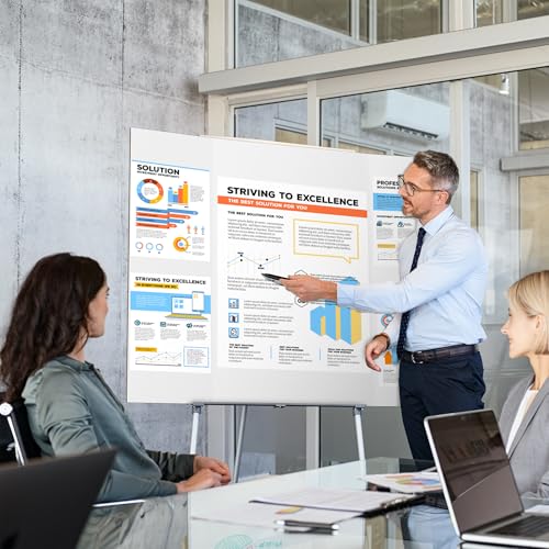 AKONEGE 2 Pack 36x48 White Trifold Poster Board for Presentations & Projects