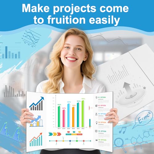 ISAIDNO 4 Pack White Tri Fold Poster Boards 26 x 17 Inches for Presentations