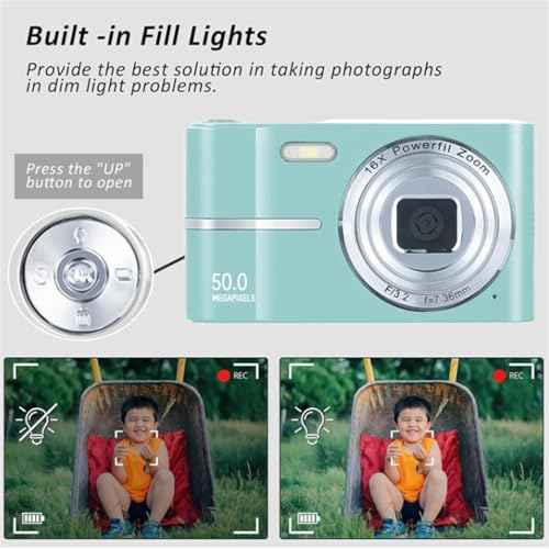 2000's Aesthetic Digital Camera, HD 1080p Portable Small Cameras, 16x Zoom Anti Shake, 2.4 Inch LCD Screen, Autofocus for Teens Adult Beginner