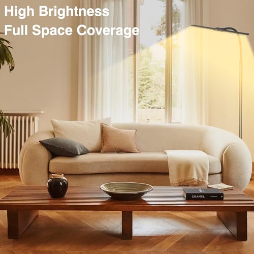 Cordless Rechargeable Floor Lamp, Adjustable Bright Reading Lamps Floor Standing, 15W Dual Head Gooseneck LED Bright Floor Lamp for Dark Rooms with 8000mAh Battery£¬ IP54 Home Lighting