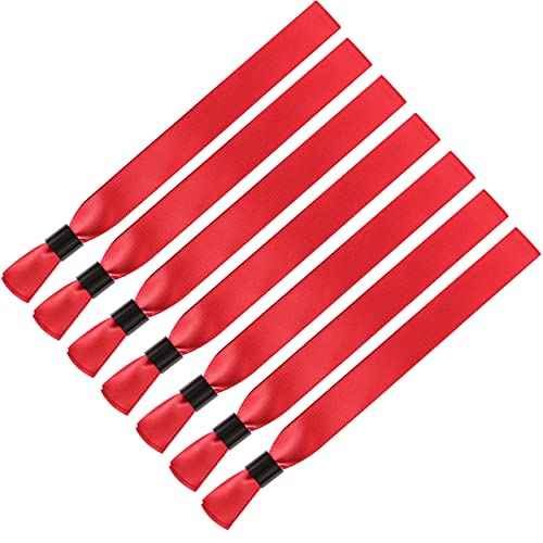 300 Pcs Color Cloth Event Wristbands Without Logo Social Distancing Identification Wristbands for Wedding Party Events(Red)