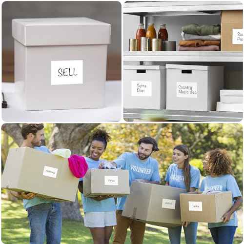160 Pcs Removable Labels for Storage Bins - 6 X 4 inch, Tear Resistant & No Residue, Matte White Blank Box Labels for Home, School & Business Organization.
