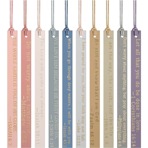 Skyygemm 10 Pcs Pastel Christian Bookmarks Christmas Gift for Women