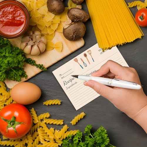 100 Sheets Recipe Cards, 4x6 Inches Double Sided Cards, Blank Cardstock Cards for Recording Recipes, Kitchen Diaries, Bridal shower, Banquet Preparation