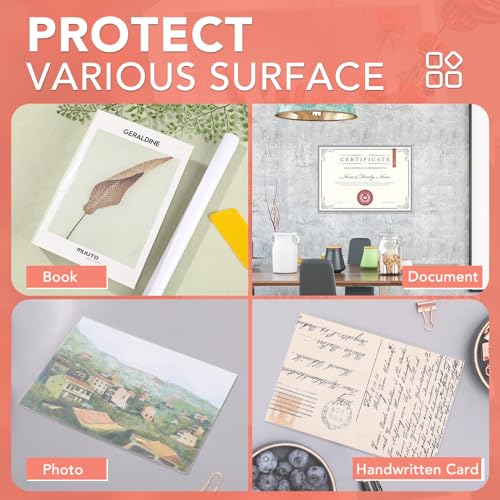 ZENOWICK 4 Rolls Clear Contact Paper for Book Covers, Self-Adhesive, 18" x 4.5 ft (Variation: 4 Rolls / 18"x1.5Yard)