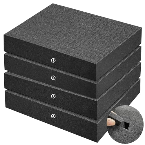 LAFENLIN Pick & Pluck Foam 4Pack for Gun Cases,16x12x2"Customizable