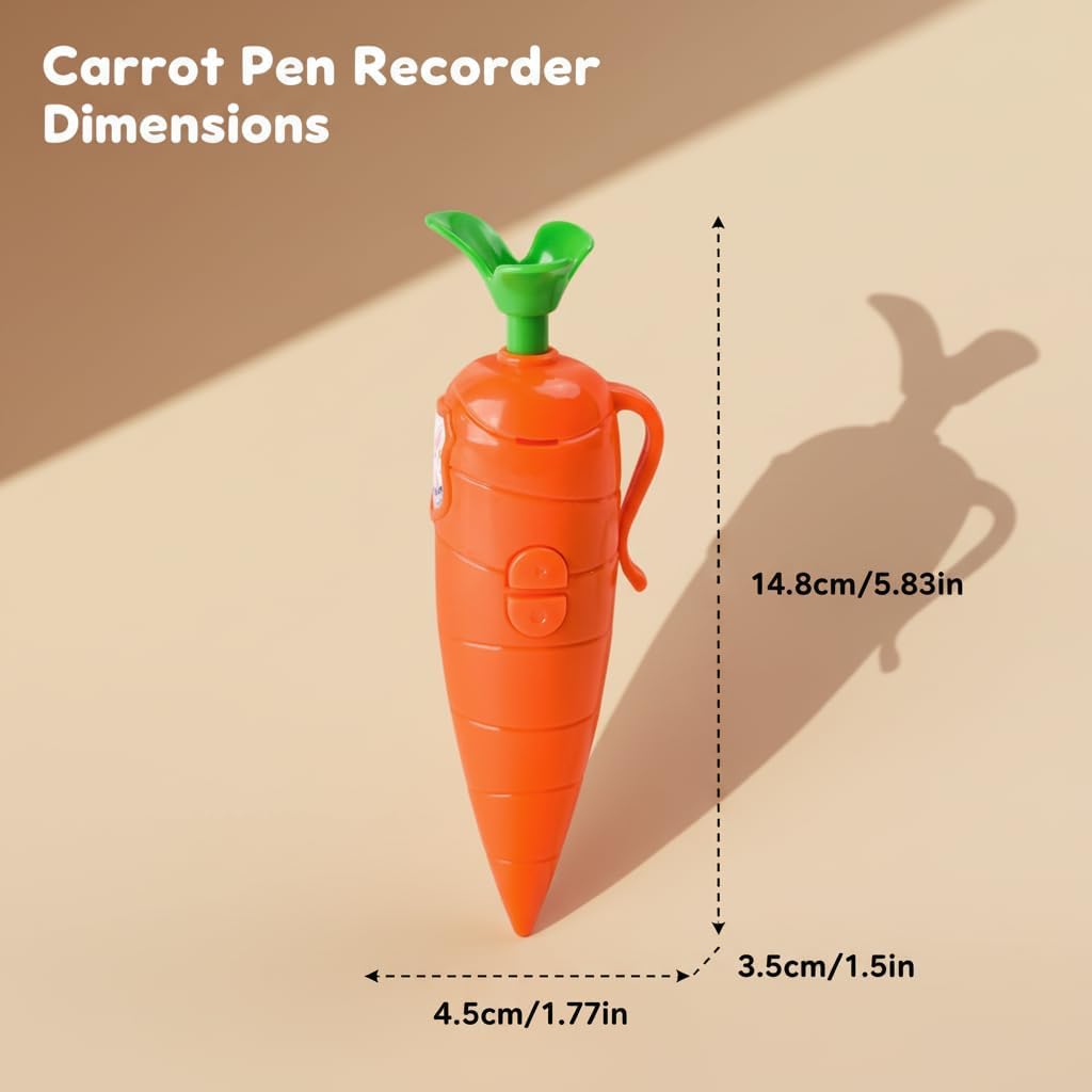 Skiennix Carrot Pen Recorder - Cute Voice Recording Device for Kids | Recordable Birthday Gift (1PC)