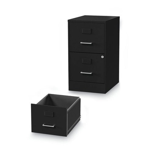 Alera 2806262 Letter Size 2 Drawers Soho Vertical File Cabinet Black