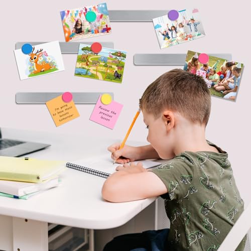 6Pcs Magnetic Metal Board with 20 Colorful Magnets for Office & Home Organization