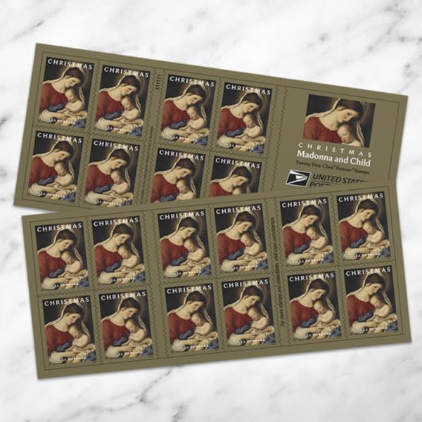 Christmas Madonna and Child 2024 Forever Postage Stamps, 20-Count Set