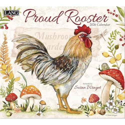 Lang Companies, Proud Rooster 2026 Wall Calendar by Susan Winget, 13.4'' X 12'', 12-Month Calendar with Stapled Binding