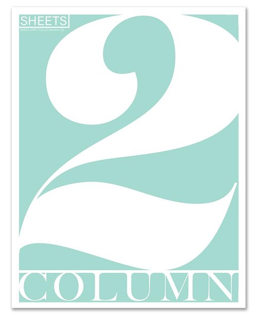 BookFactory 2 Columns Columnar Sheets/Two Column Loose Sheet Format - 50 Pieces of Paper, 8.5'' x 11'', 3 Hole Punched Loose Leaf Sheets (SHEET-050-7CLL(Column-2) -LX)