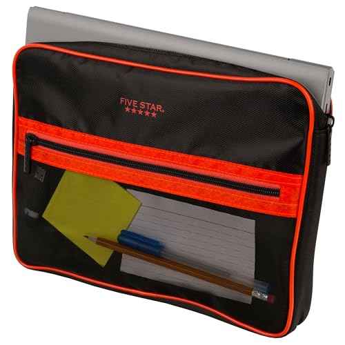 Five Star Zipper Binder, 3 Inch 3-Ring Binder with D Rings, Removable Padded Case, 5-Tab Expanding File and Multi-Use Strap, 850 Sheet Capacity, Red/Black (29296CE8)