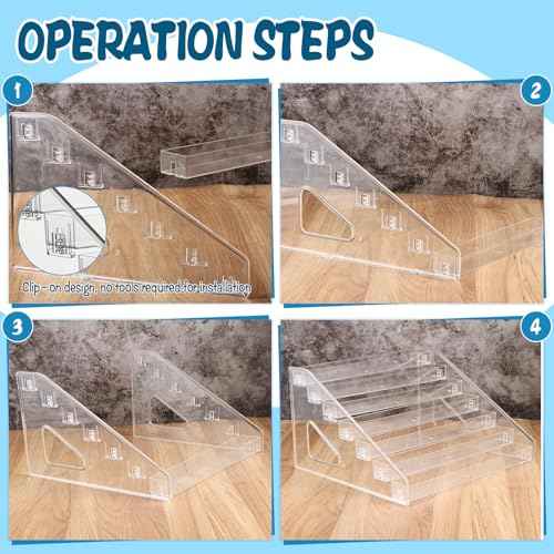 2 Pack 4'' Stickers Display Stand Acrylic Sticker Display Stand Sticker Holder Display for Vendor Events and Small Business Vendors