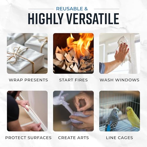 Bryco Goods Newsprint Packing Paper Sheets for Moving 27"x17" 320 Sheets - USA Made, Wrapping & Protecting Fragile Items