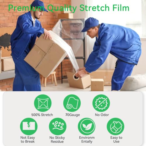 Elxrict 18in Clear Heavy Duty Stretch Wrap Roll 1500ft - 4 Pack