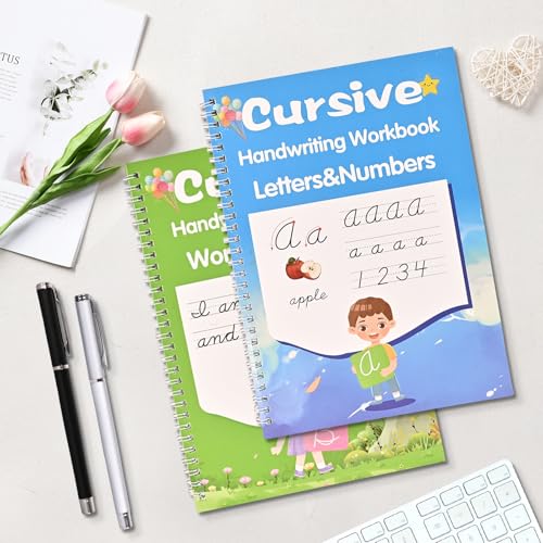 AALGO Grooved Cursive Handwriting Workbook,Magic Grooved Writing Practice Cursive for Children and Beginners,Learn Cursive Handwriting With Letters,Words and Sentences