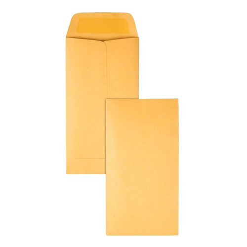 Quality Park, #7 Coin and Small Parts Envelopes, Gummed, Brown Kraft, 3.5x6.5, 500 per box (50762)