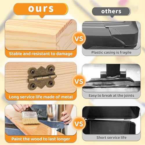 MOBYKE Index Card Holder 3x5, 100 Pcs Heavy-Duty Index Card Business Card Organizer Wooden Recipe Box with Dividers Flash Card Holder with 30 White Dividers, 1 Blank Sticker and 1 Letter Sticker