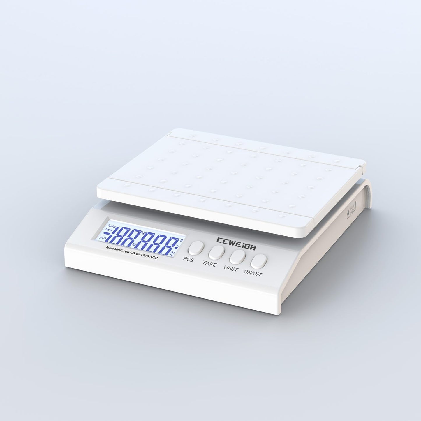 Postal Scale, Transportation Scale, Parcel Scale 30kg/66lb 1g/0.1oz, with Battery and Stainless Steel Scale Plate, can be Used for Home Kitchen, Postal, Transportation, and Parcel