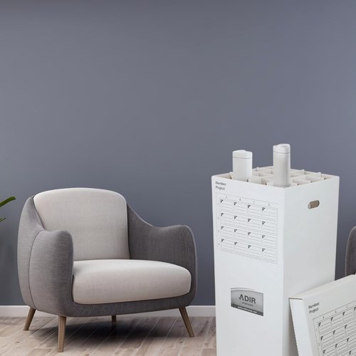 Adir Cardboard Roll File Storage Organizer - Vertical File Sorter - Blueprint, Poster, Plans, Gift Wrap, And Map Holder Station-16 Slots (for Rolls up to 37 Inches Long)
