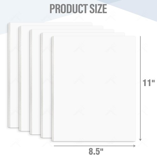 Golden State Art White Foam Boards - 12 Pack 8.5x11" Acid-Free Foam Core for Projects & Displays