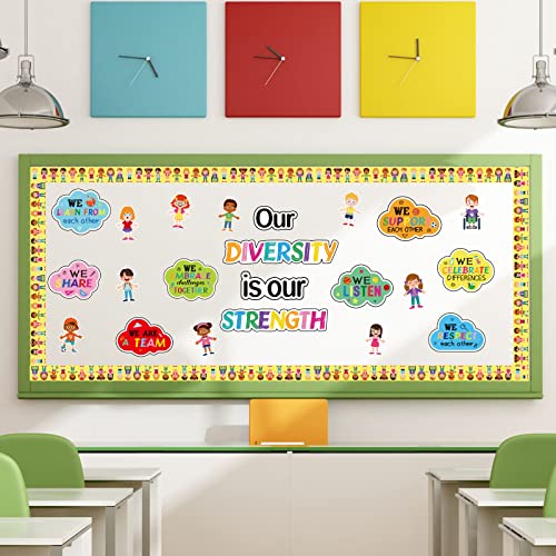 Diversity Bulletin Board Decoration Set with Welcome Sign - Our Diversity is Our Strength