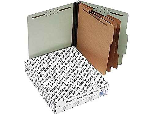 Pendaflex 17174 Eight-Section Pressboard Folders, Letter, 2/5 Tab, Green (Box of 10)