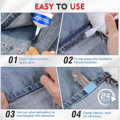 Fabric Glue Permanent, 60 ML Washable Clear Glue for Clothing Patch, Liquid, Quick-fix Fabric Adhesive for Cotton, Canvas, Denim, Textile, Doll, Leather, Nylon, Polyester, Flannel