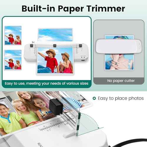 Laminator A3 Laminator Machine with Built-in Trimmer, 70s Fast Warm-up, 13 Inches Cold and Thermal Laminating with 20 Laminating Sheets, Portable Laminating Machine for Home Office School Use