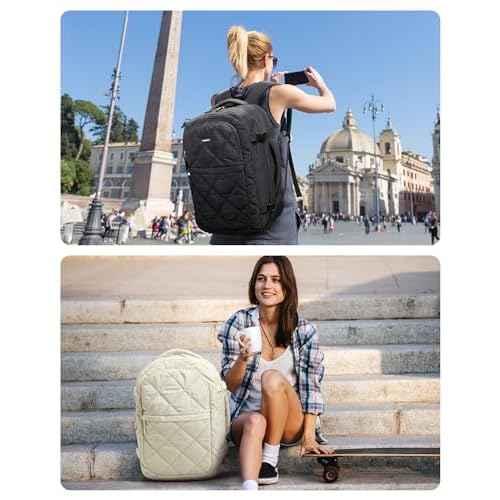BAGSMART Travel Backpack, 30L Flight Approved Carry on Backpack with Door Lock, TSA Personal Item Backpack with 15.6 Inch Laptop Compartment & Shoe Bag,Suitcase for Travel, Classic Black