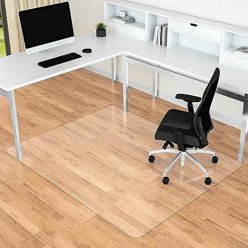 Office Chair Mat for Hard Floors, 44¡± x 58¡± Large Floor Protector Mat, Easy Rolling Desk Chair Mats for Hardwood, Clear, Easy to Clean (Rectangle)