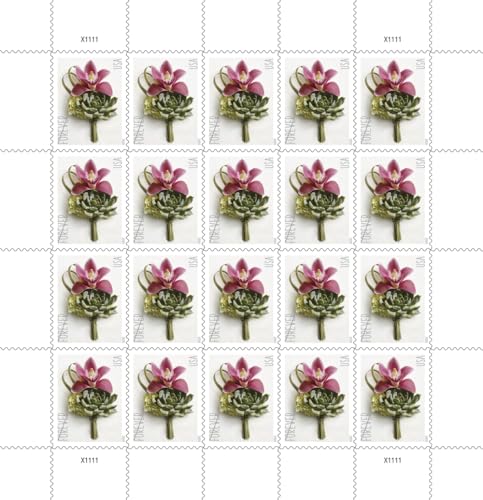 Forever Stamp Set: Contemporary Boutonniere, 100 Stamps (Sheet of 20 x5) USPS