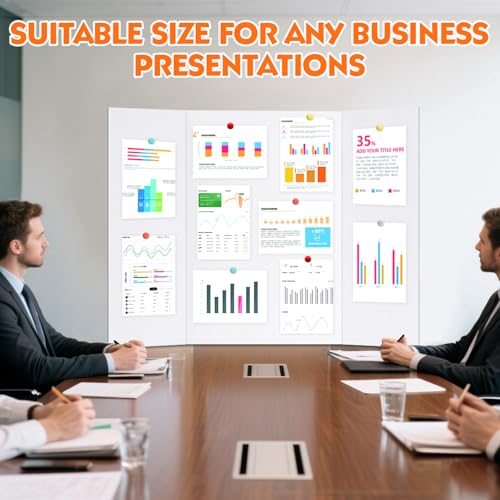 TUXITA 4 Pack Trifold Poster Boards 36x48 Inches White Presentation Display