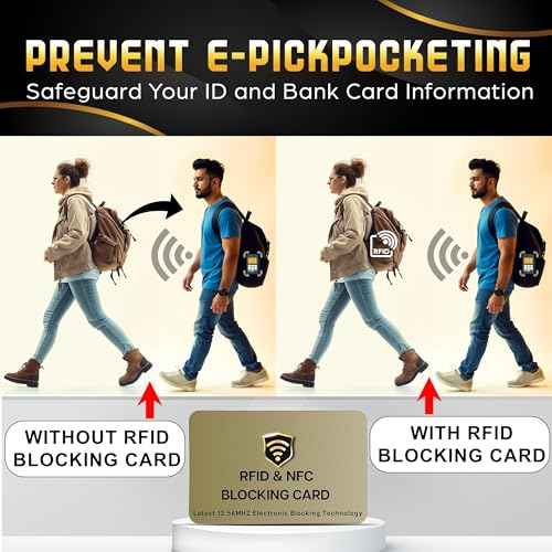 SaiTech IT RFID Protected Cards, 2 Pack One Card Protects Entire Wallet Purse For Men & Women, NFC Contactless Bank Debit Credit Card Protector ID ATM Guard Card ? Golden