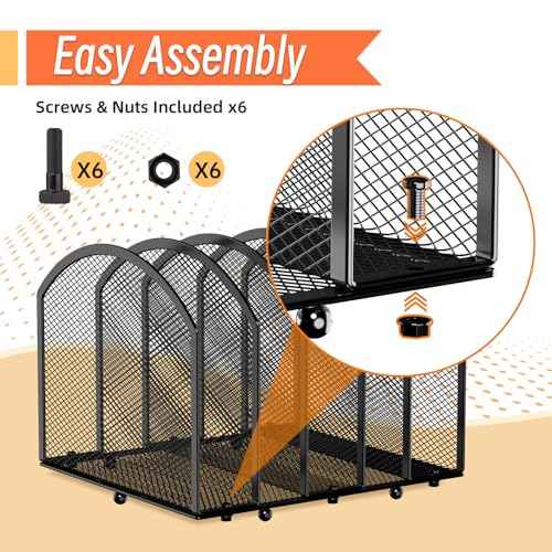 Desk File Organizer 5 Sections Desktop Organizer File Mail Sorter Office Organization File Folder Holder for Office School & Classroom (Black, 5 Section - 2Pack)